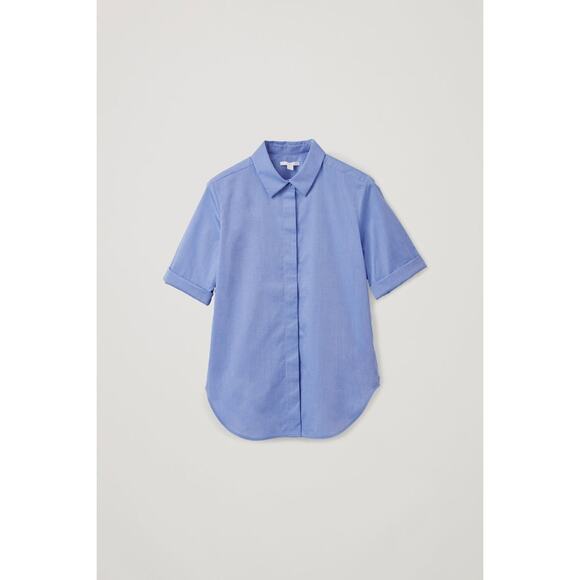 NWOT COS Short-Sleeved Shirt With Turn Ups Sz 2 - Picture 1 of 9